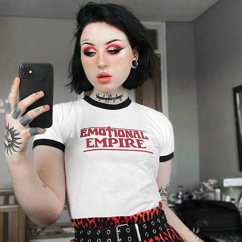 Short-sleeved short-sleeved T-shirt with loose letter print ACTIVEWEAR