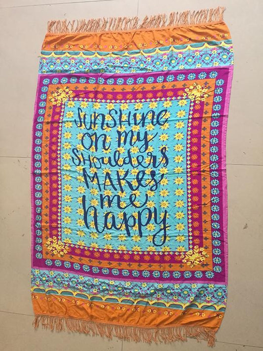 Special Letter Print Rectangle Shawl Beach Mat Yoga Mat