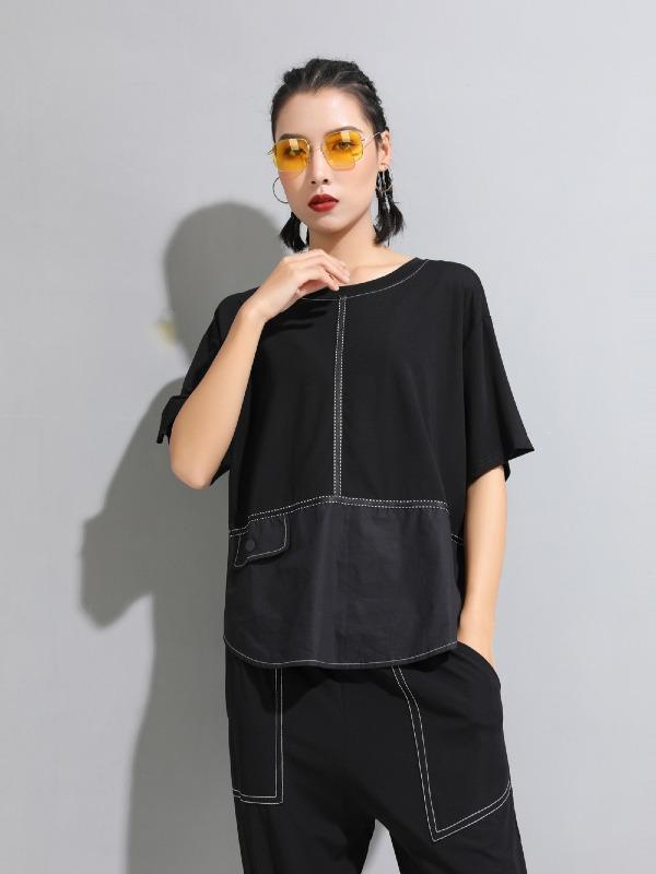 Loose Simple Split-Joint T-Shirts