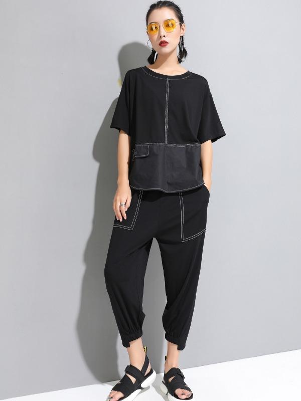 Loose Simple Split-Joint T-Shirts