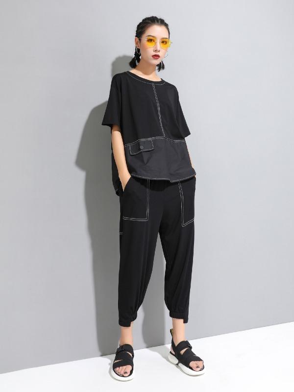 Loose Simple Split-Joint T-Shirts