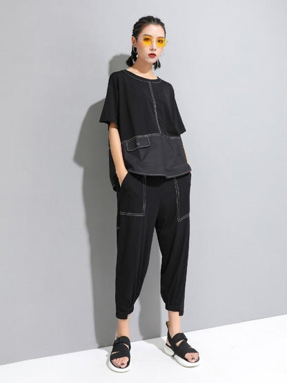 Loose Simple Split-Joint T-Shirts