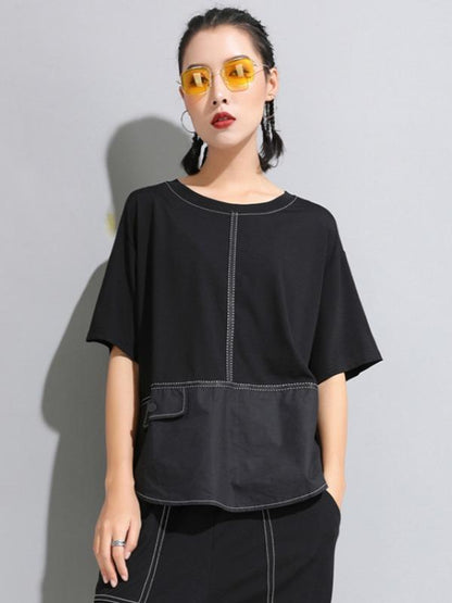 Loose Simple Split-Joint T-Shirts