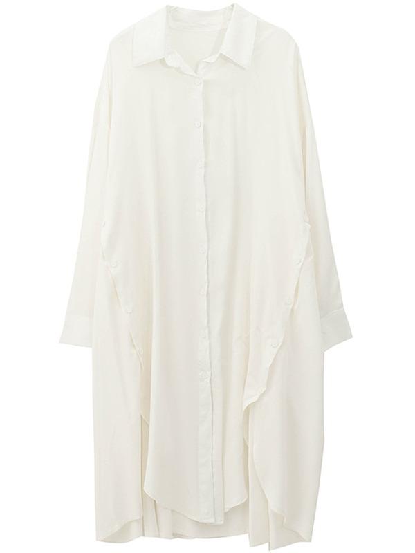 Loose Cropped Light Long Shirt