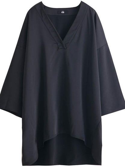 Loose V-Neck Satin Shirts