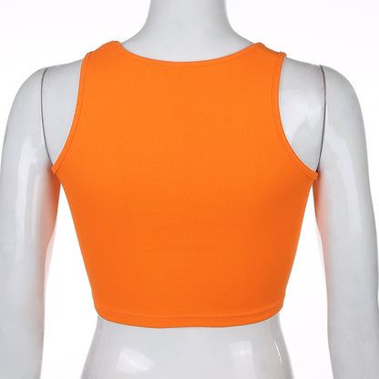 Sexy slim cute angel embroidery short top ACTIVEWEAR