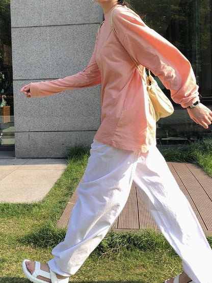 Loose Solid Color Comfortable Long Sleeve Shirt
