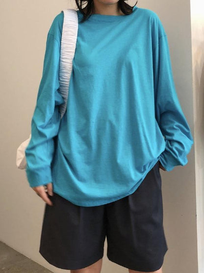 Loose Solid Color Comfortable Long Sleeve Shirt