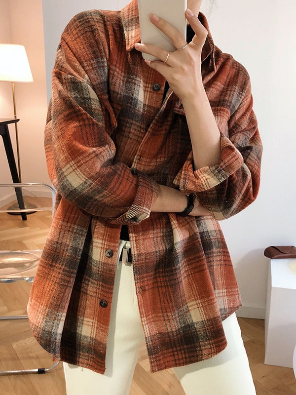 Vintage Plaid Casual Shirt