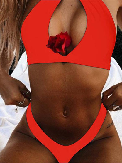 4 Colors Sexy Halter-neck Bikinis Swimwear