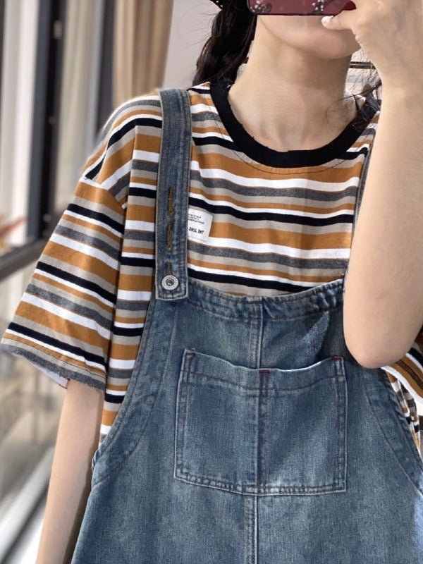 Vintage Casual Loose Sleeveless Overalls