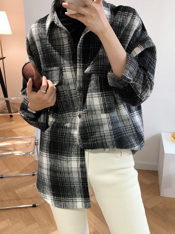 Vintage Plaid Casual Shirt