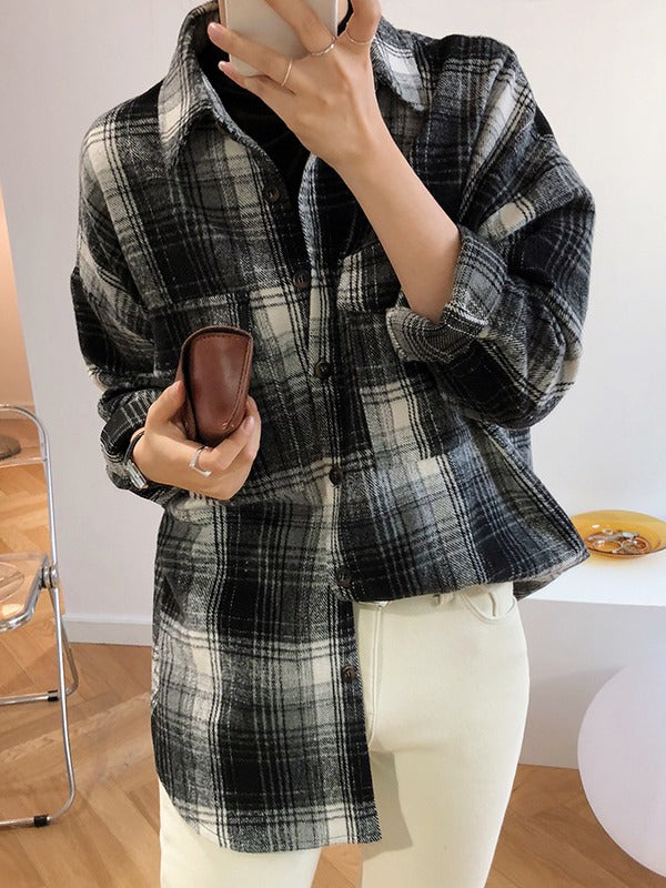 Vintage Plaid Casual Shirt