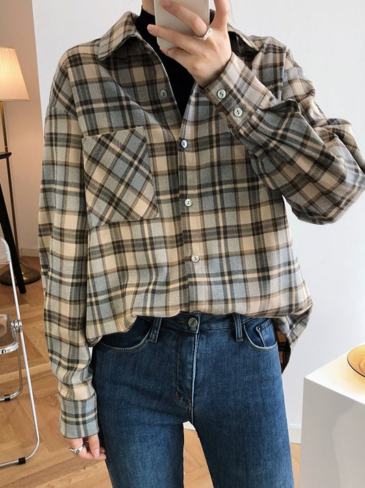 Vintage Plaid Casual Shirt