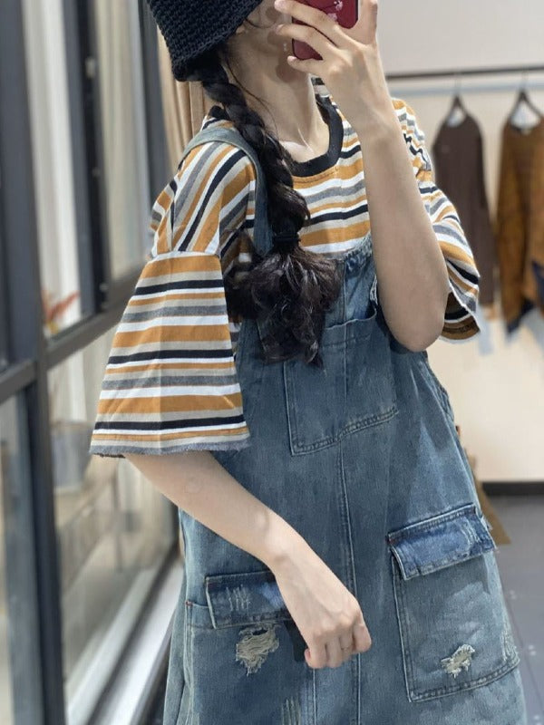 Vintage Casual Loose Sleeveless Overalls
