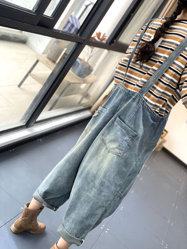 Vintage Casual Loose Sleeveless Overalls