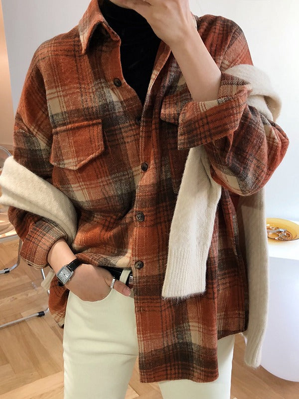 Vintage Plaid Casual Shirt
