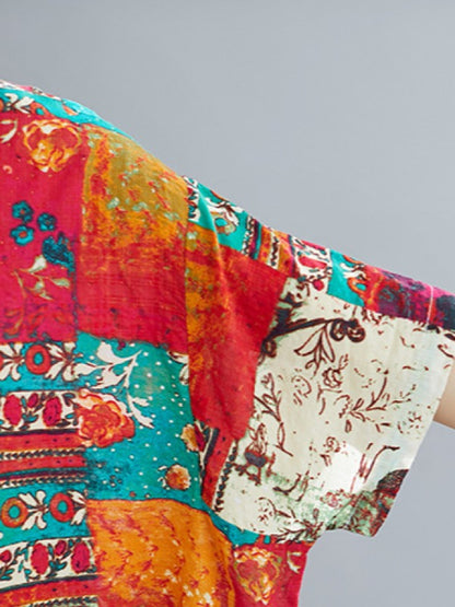 LOOSE ETHNIC STYLE PRINT DRESS