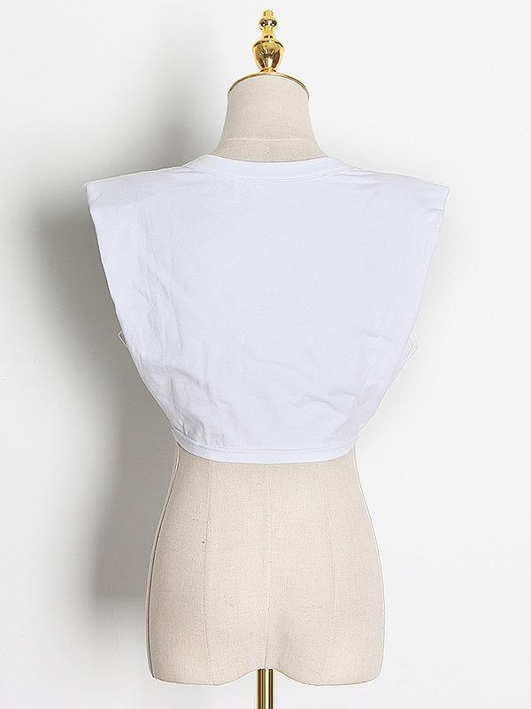 Casual Solid Round Neck Sleeveless Slim Fit T-Shirt