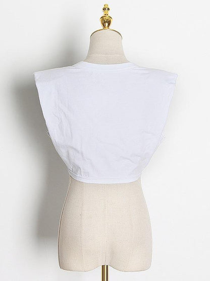 Casual Solid Round Neck Sleeveless Slim Fit T-Shirt