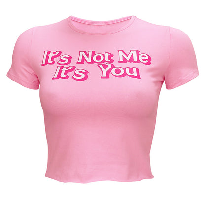 Letter printed tight T-shirt fashion short-sleeved shirt ACTIVEWEAR