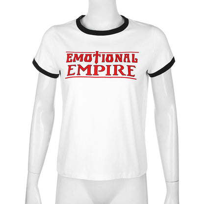 Short-sleeved short-sleeved T-shirt with loose letter print ACTIVEWEAR