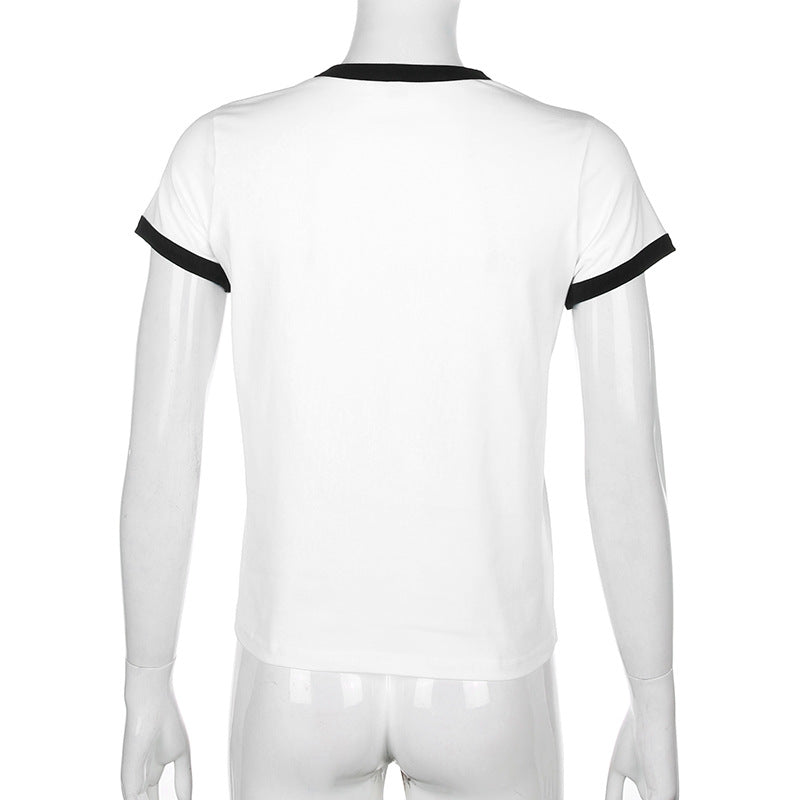 Short-sleeved short-sleeved T-shirt with loose letter print ACTIVEWEAR