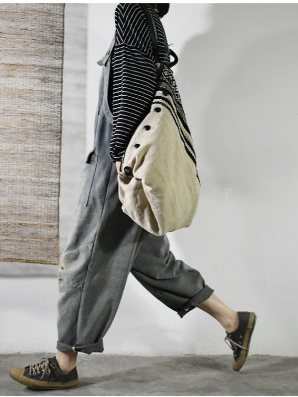 Vintage Casual Loose Sleeveless Overalls