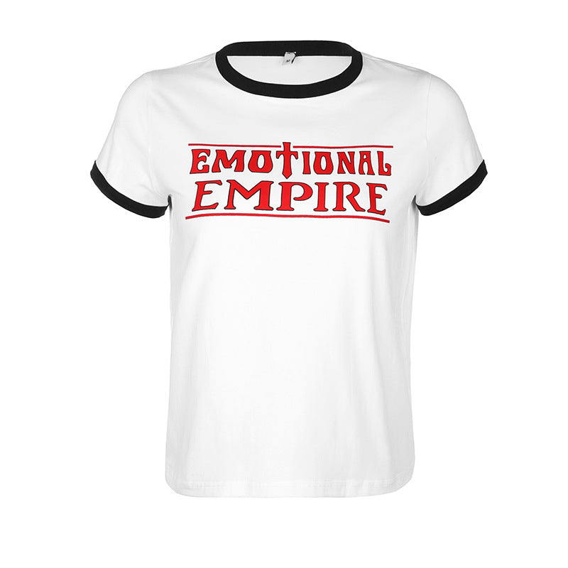 Short-sleeved short-sleeved T-shirt with loose letter print ACTIVEWEAR