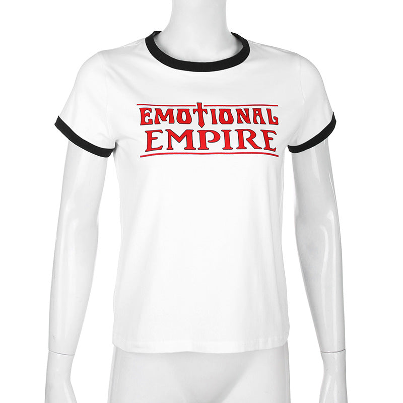 Short-sleeved short-sleeved T-shirt with loose letter print ACTIVEWEAR