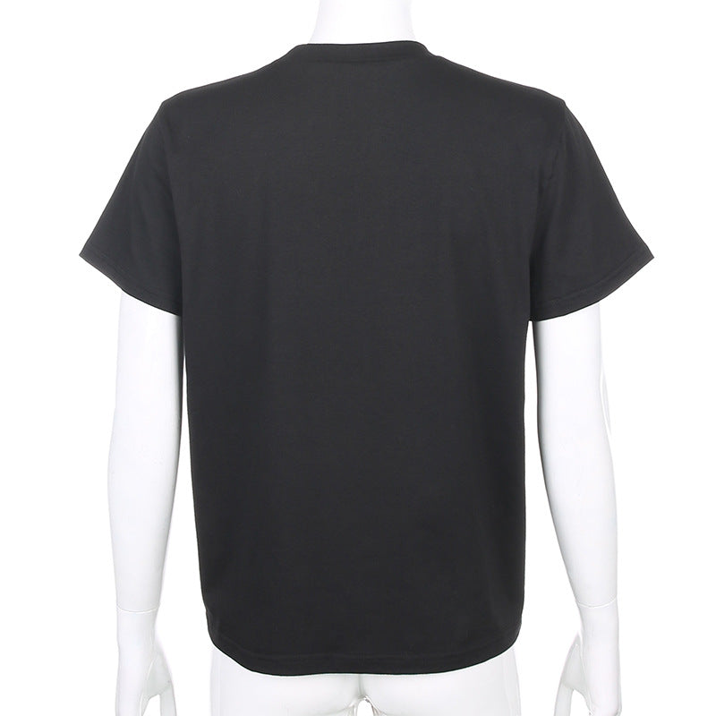 loose thin color butterfly print short-sleeved casual wild top ACTIVEWEAR