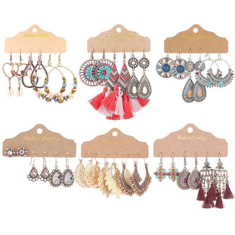 Flower shell gold geometric earrings