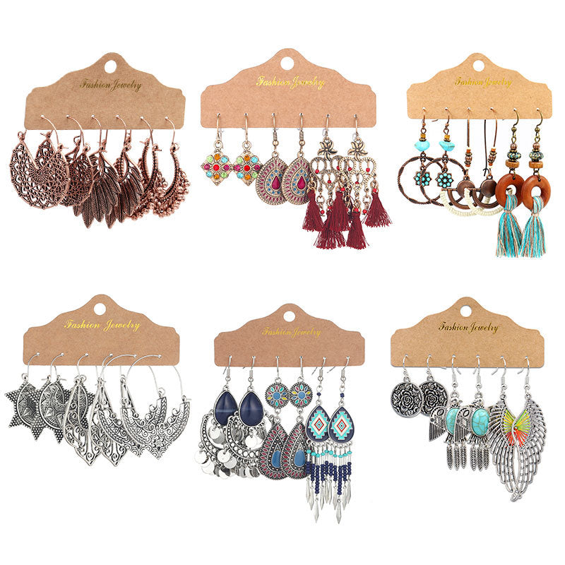 Geometric metal retro earrings