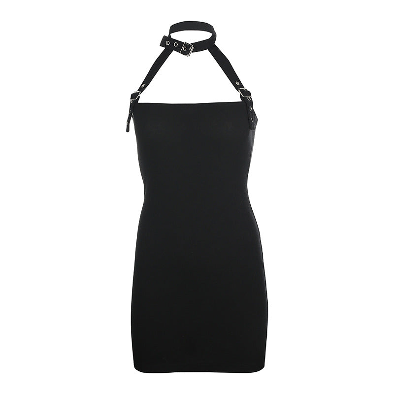 Sexy Slim Irregular Halter Corn Sling Dress Backless Skirt ACTIVEWEAR