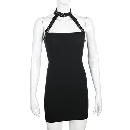 Sexy Slim Irregular Halter Corn Sling Dress Backless Skirt ACTIVEWEAR