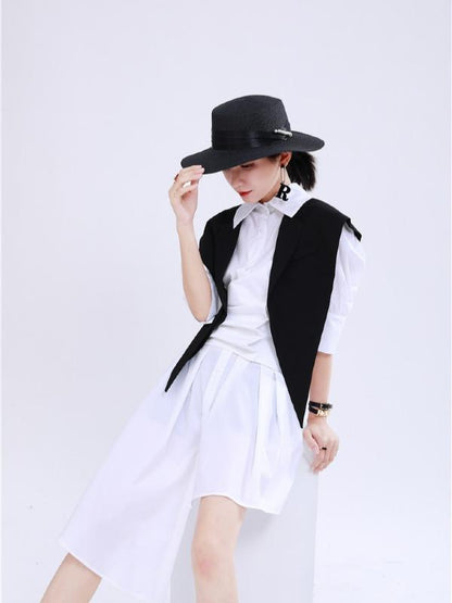 Simple Irregular Solid Pleated Midi Dress