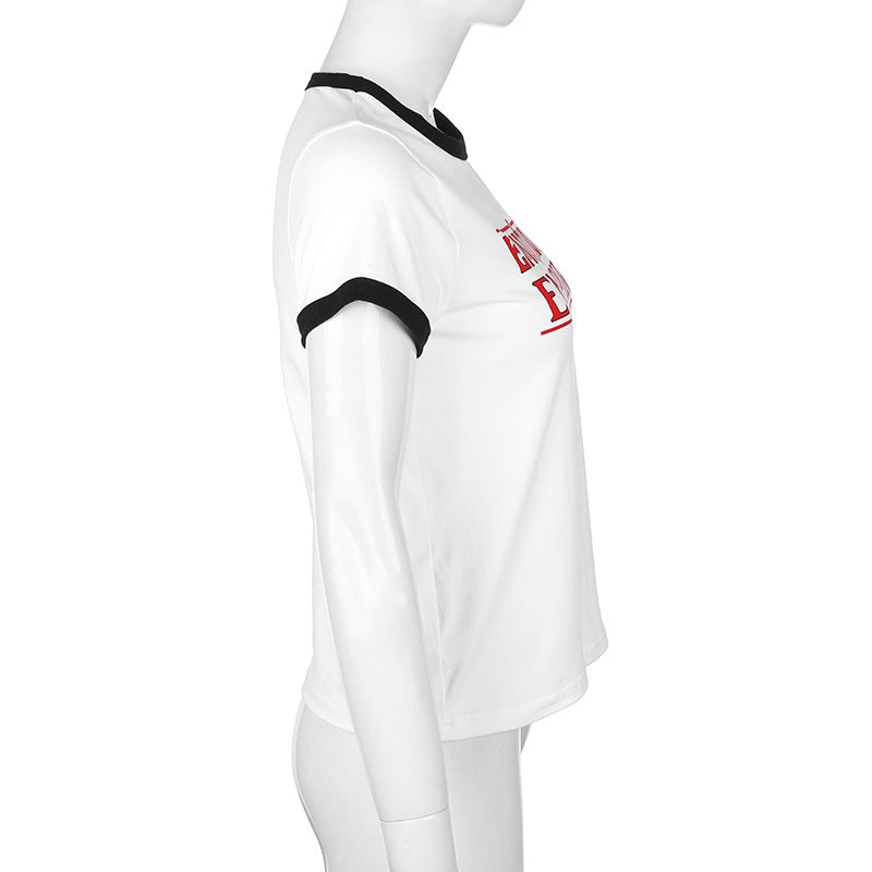 Short-sleeved short-sleeved T-shirt with loose letter print ACTIVEWEAR