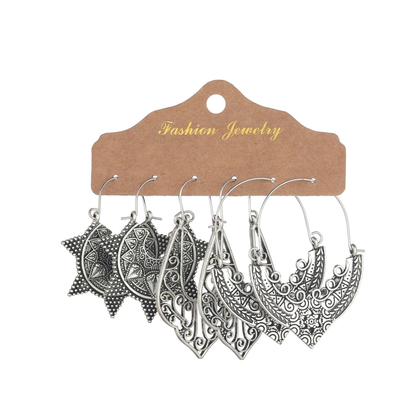 Geometric metal retro earrings