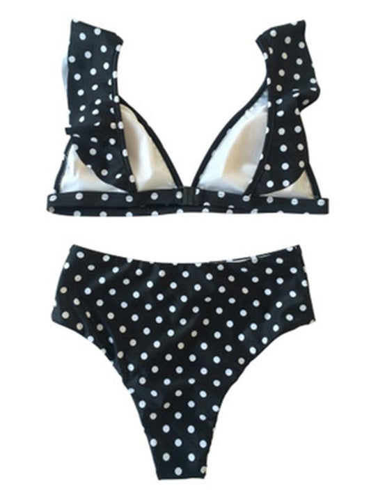 Falbala Polka-dot Bikinis Swimwear