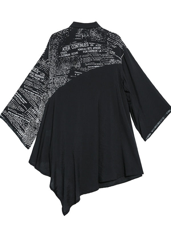 LOOSE CROPPED LETTERED PRINT SHIRT