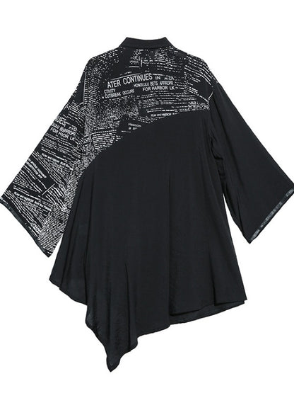 LOOSE CROPPED LETTERED PRINT SHIRT