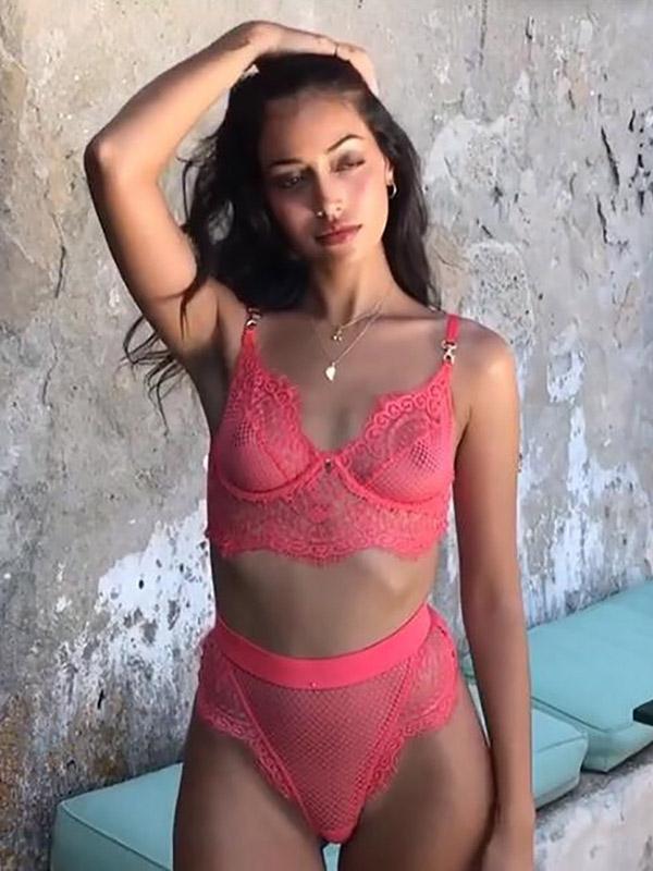 Eyelash Lace See-Through Lingerie Set