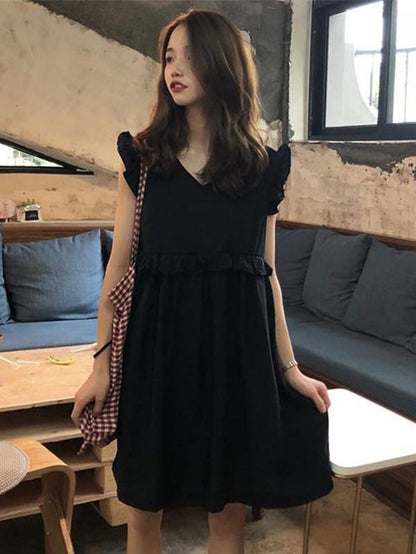 Elegant V-neck Two Wear Before And After Dress