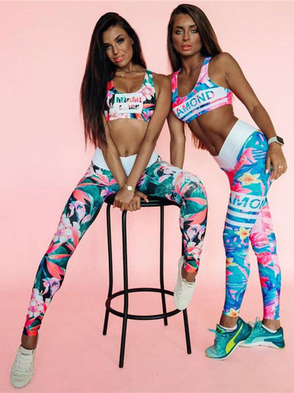 Printed Sports Bra And Leggings