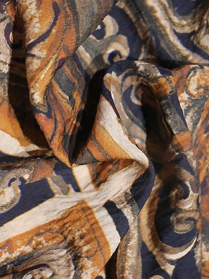 Loose Silk Printed Maxi Dress