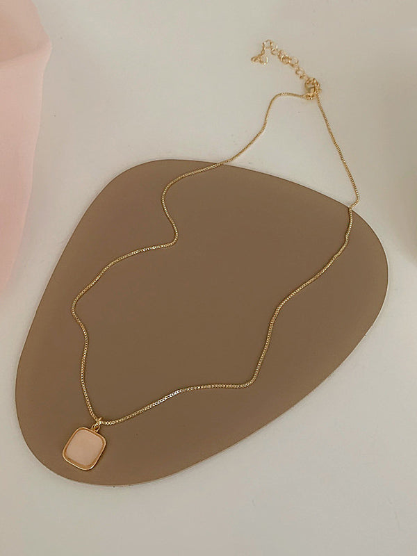 Simple Chic Geometry Shell Pendant Necklace