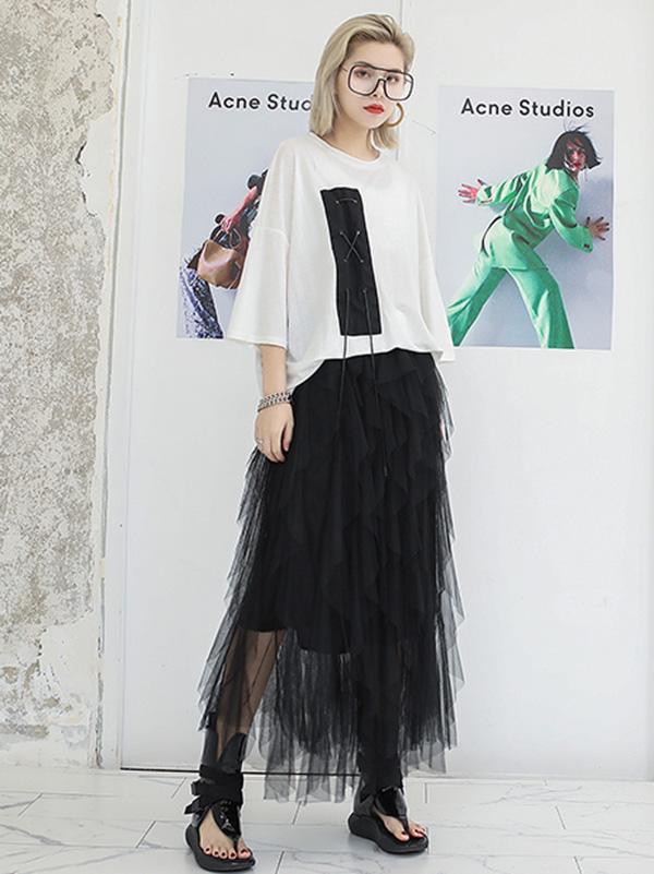 Irregular Grenadine Empire Skirt