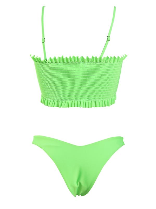 Ruffle Smock Bandeau Bikini Set