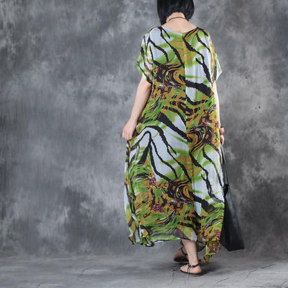Irregular Literature Short Sleeves Loose Summer Women Dress