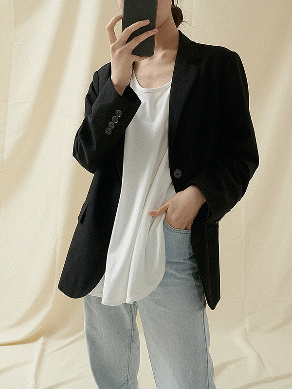 CASUAL SIMPLE SOLID COTTON T-SHIRTS